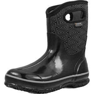 Women's Bog Outdoor Boots Classic Triangles Mid Black / White Size: 8